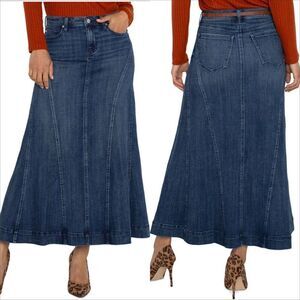 Liverpool Mermaid Denim Maxi Skirt Size 14/32 NEW Woodward Stretch Modest